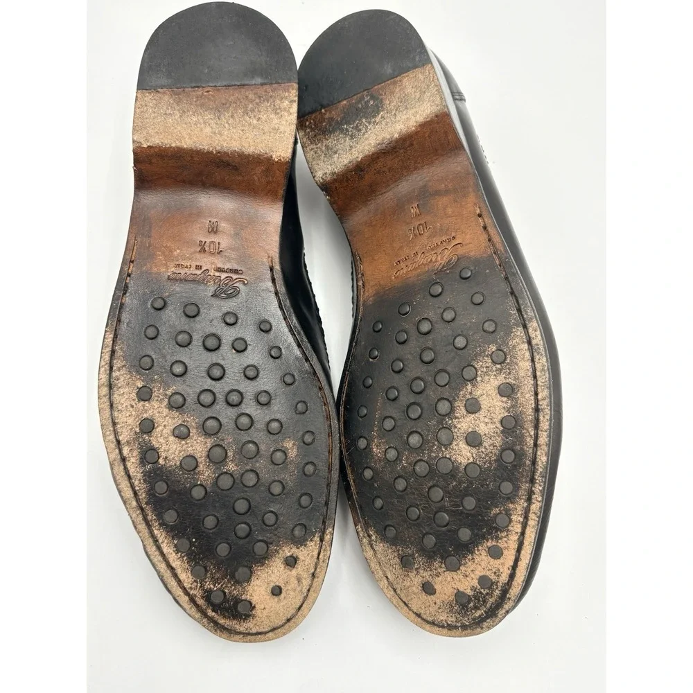 Bragano Cole Haan Woven Leather Loafers Classic Dress Shoes Black Mens Sz 10.5M